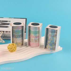 High Quality 6 Rolls Floral PET Tape Set for DIY Arts & Crafts, Journaling & Scrapbooking