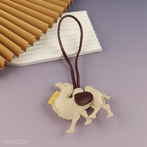 High Quality Camel Keychain <em>Bag</em> Charm PU Leather Keychain Pendant for <em>Women</em> Girls