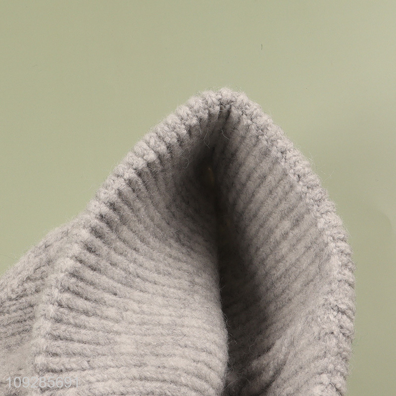 Online wholesale grey winter knitted hat beanies hat