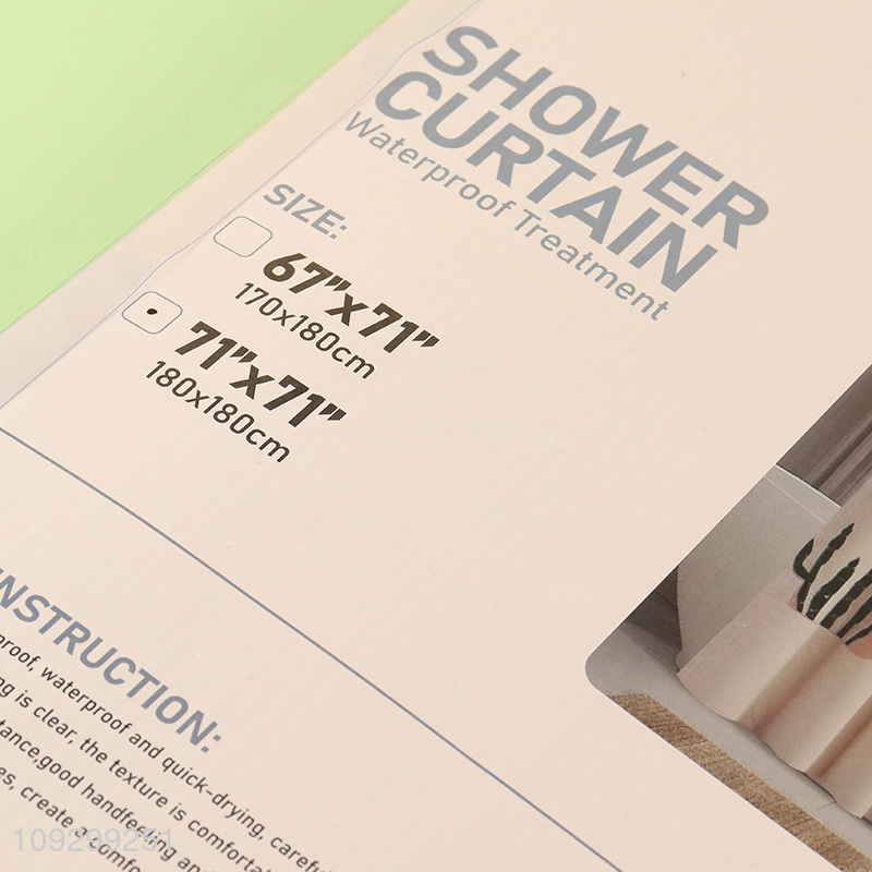 Factory direct sale waterproof shower curtain with hook
