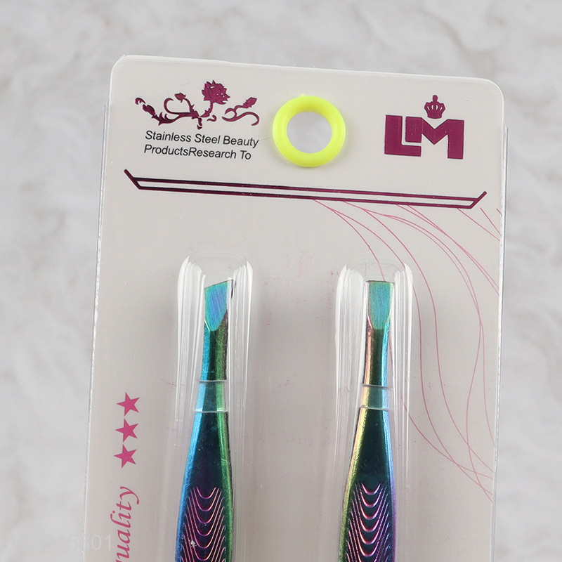 Yiwu market 2pcs eyebrow tweezers makeup tool set