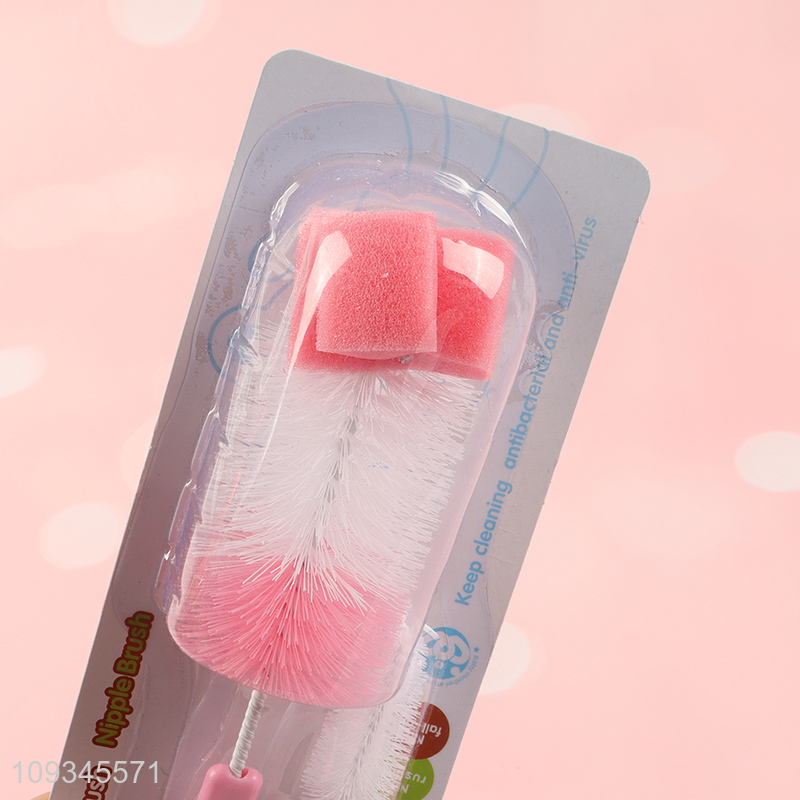 Good price 2pcs reusable baby bottle brush set