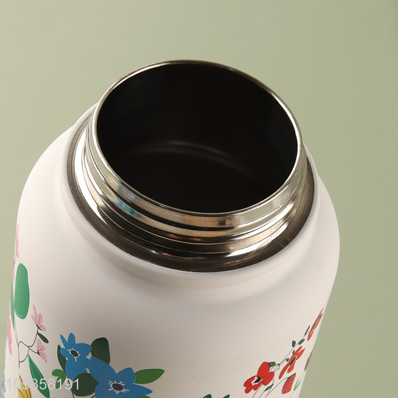Top products 1000ml flower printed insulated vacuum bottle