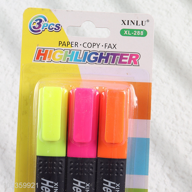 Best selling 3pcs highlighter pen fluorescent pen set