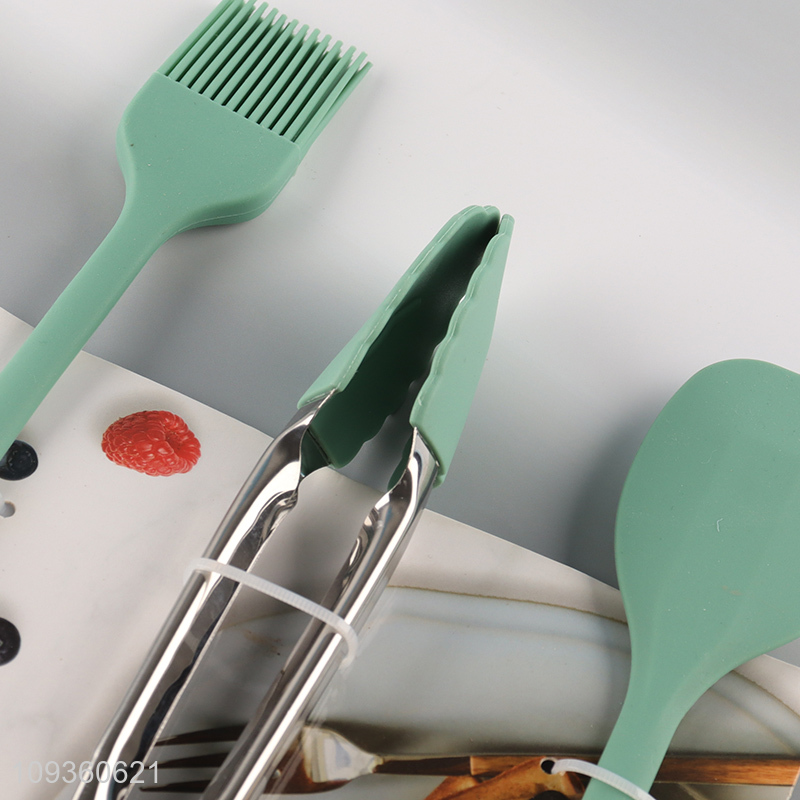 Top quality food tongs silicone spatula oil brush set