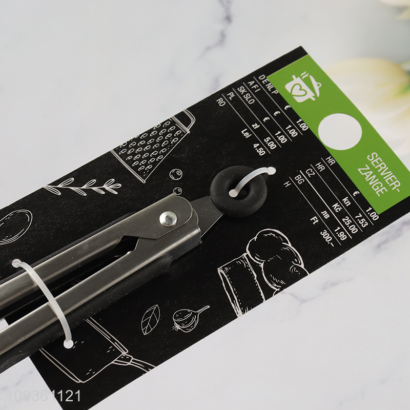 Latest products 7-inch stainless steel food tongs for kitchen