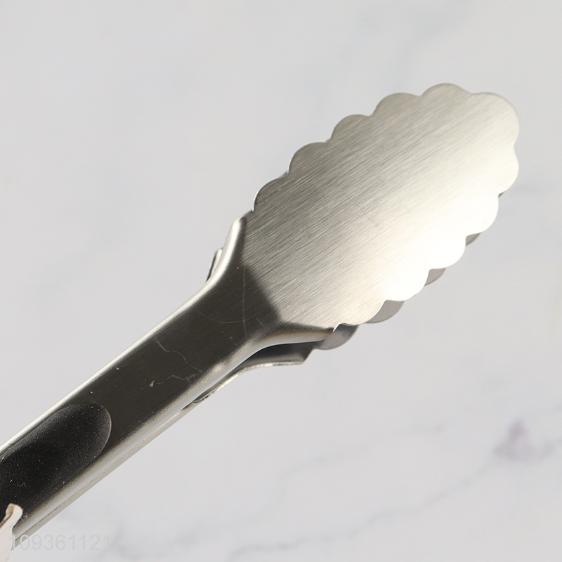 Latest products 7-inch stainless steel food tongs for kitchen