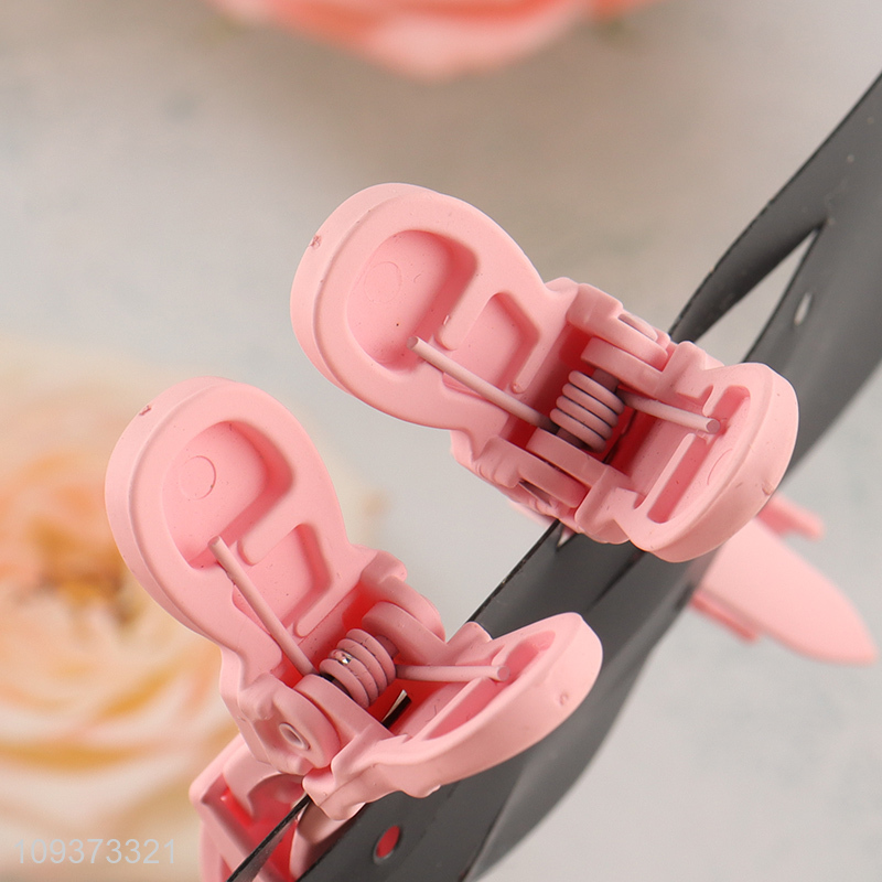 Wholesale pink 2pcs hair clips crocodile clip