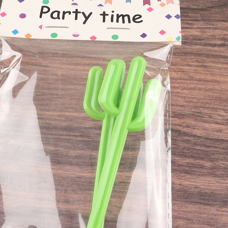 Hot selling green cactus mixing spoon wholesale