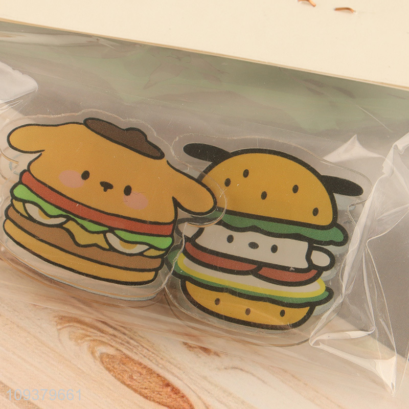 China supplier hamburger shape plastic paper clips set