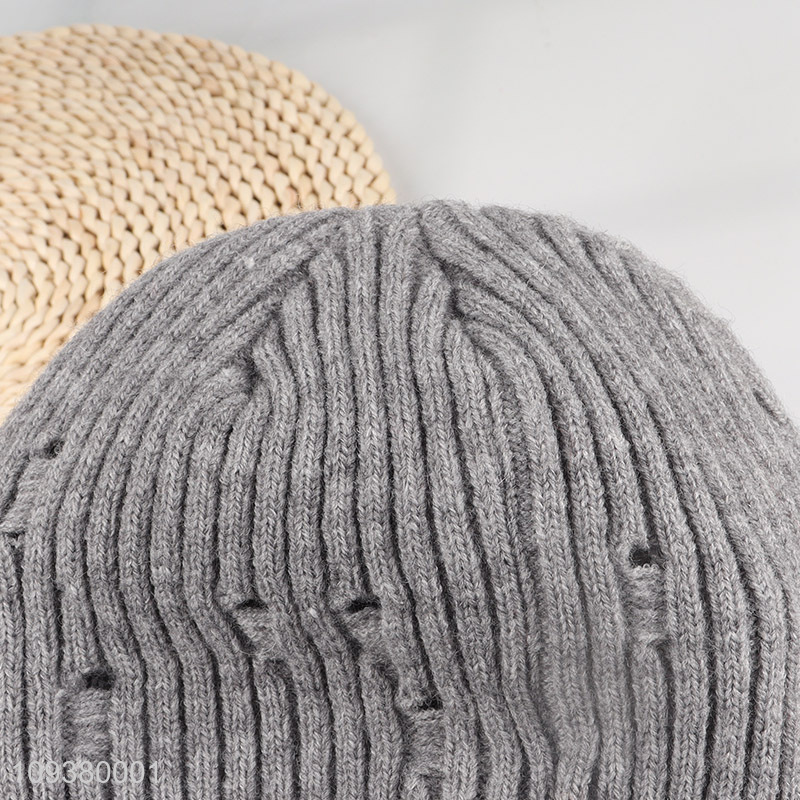 New product fashion grey knitted hat beanies hat