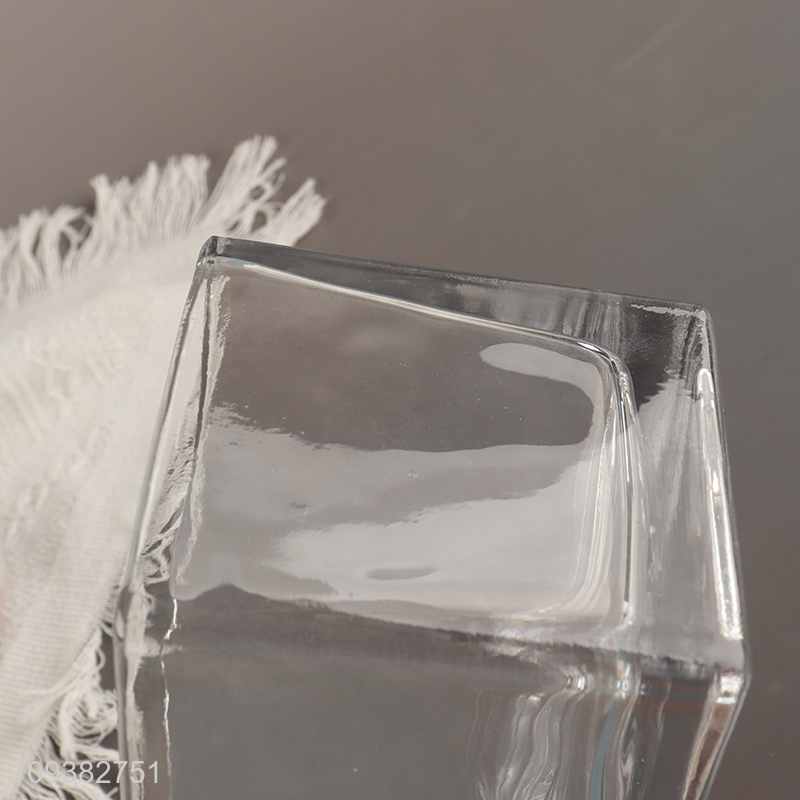 Latest products rectangle glass flower vase hydroponic vase
