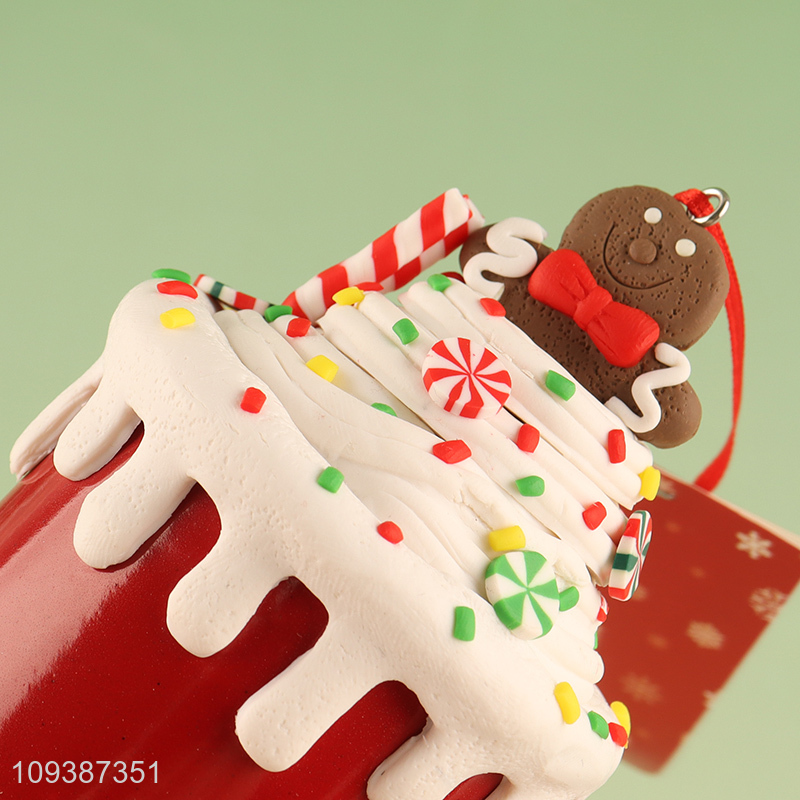 China supplier gingerbread man enamel cup ornament for decoration