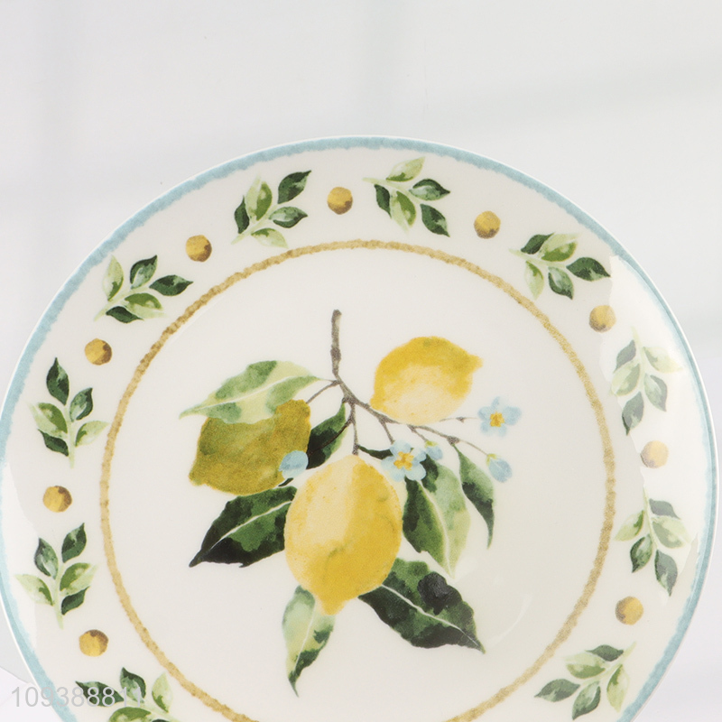 Hot products 8 inch lemon plate round ceramic plate