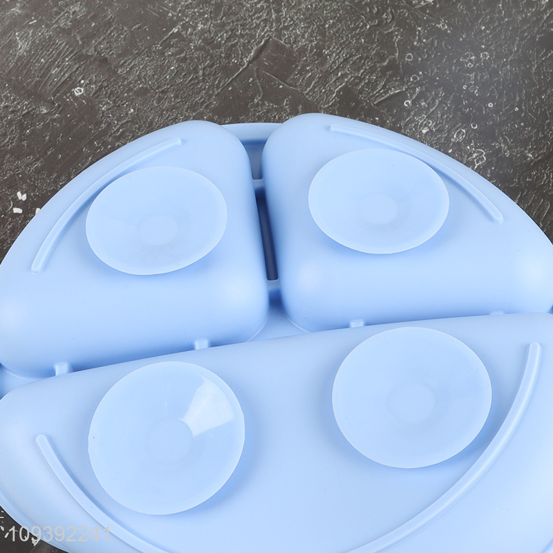 Top sale 3-compartment silicone suction plate for baby