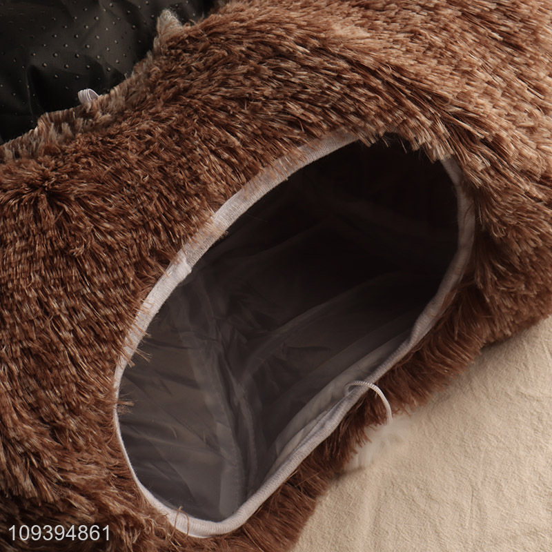 Good sale plush comfortable pet bed with tunnel