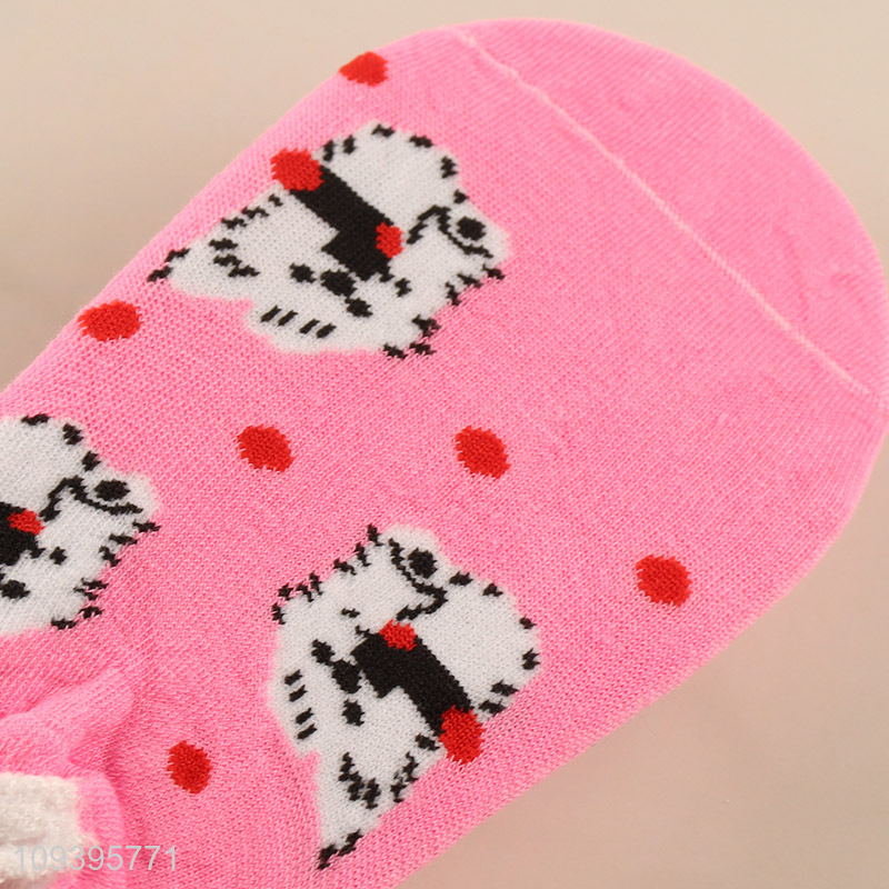 Online wholesale cute cartoon animal pattern polyester liner socks