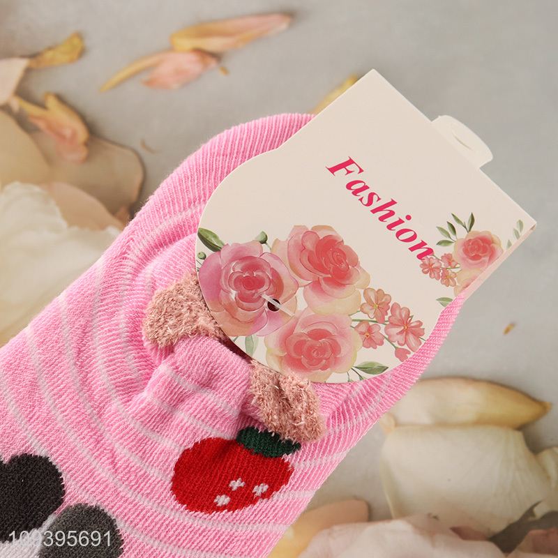 Top quality lightweight cartoon animal polyester boat socks