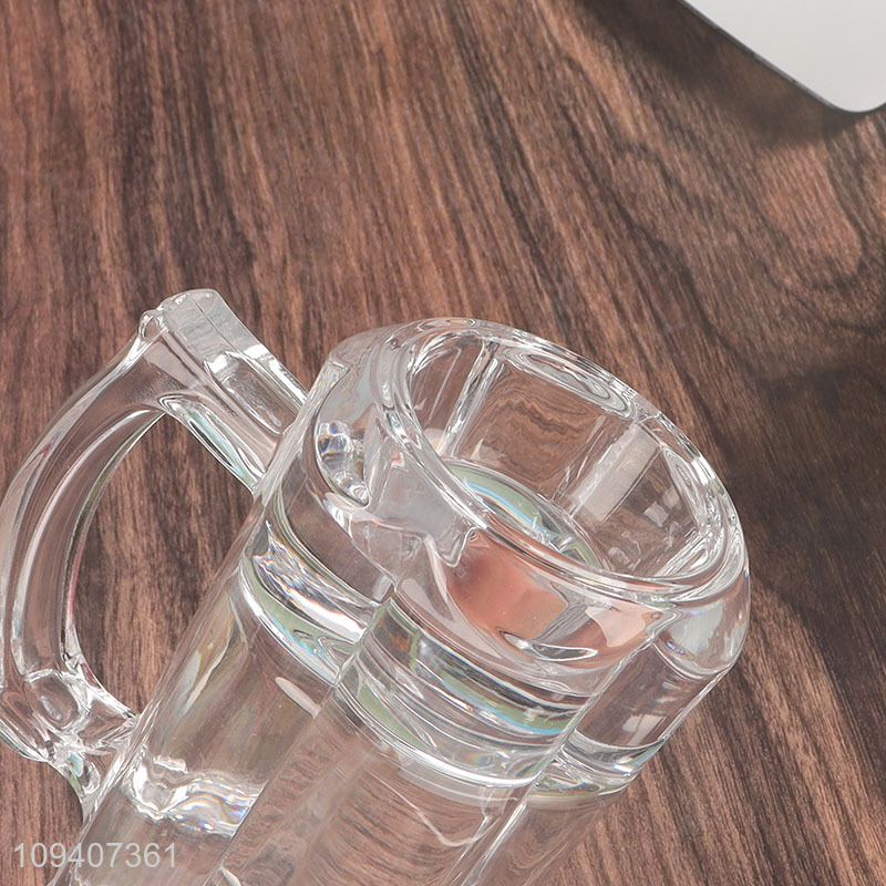 Hot sale glass clear juice cup water cup with handle