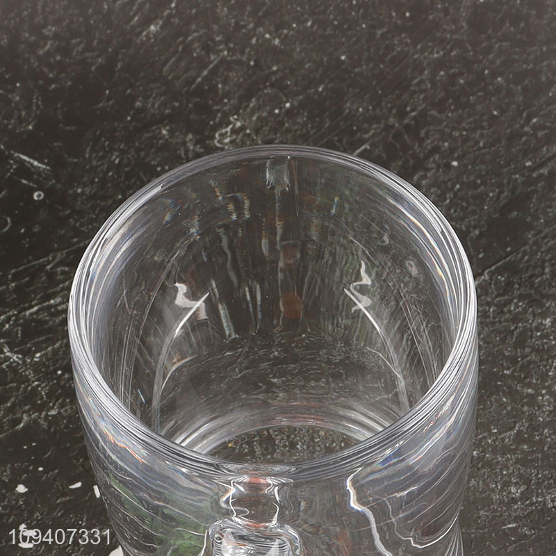 Best quality clear glass water cup juice cup with handle