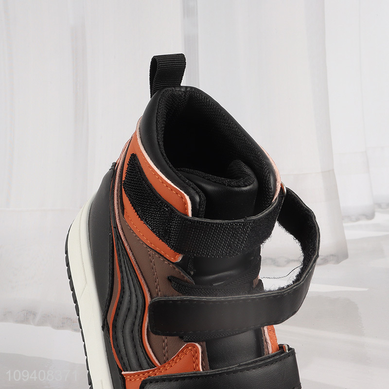 China products kids' high-top velcro strap sneakers
