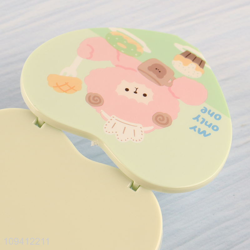 Good selling heart shape makeup mirror with hair comb