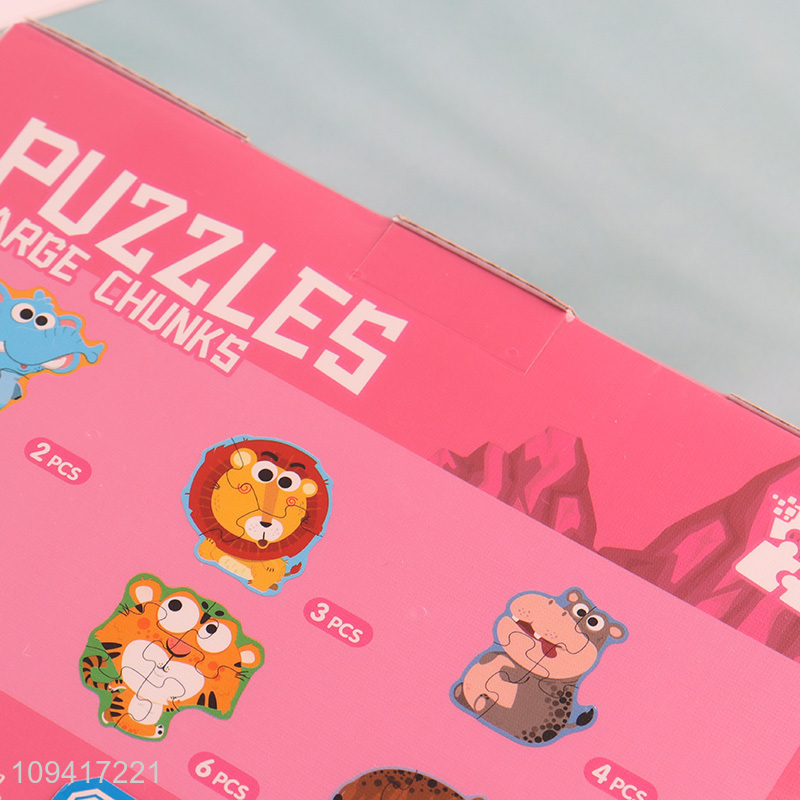 Hot selling large chunk animal jigsaw puzzle set