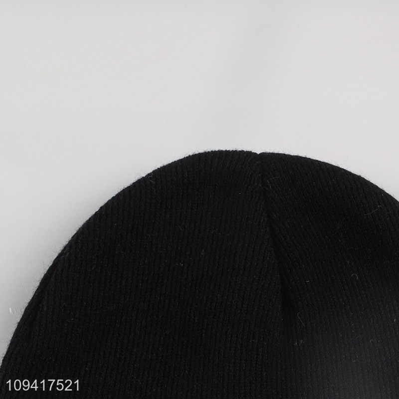 Popular products black fashion knitted hat beanies hat