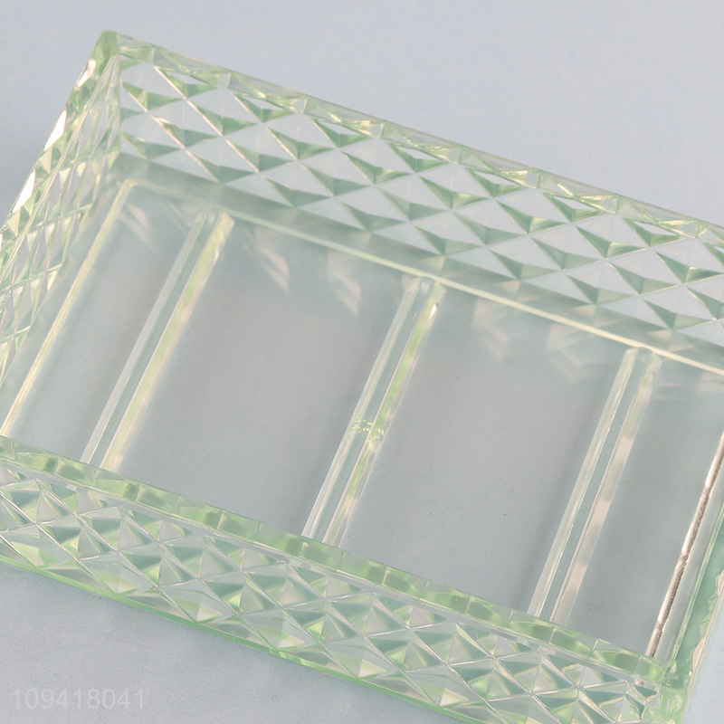 5 Pcs Green Diamond Texture Bathroom Accessory Set