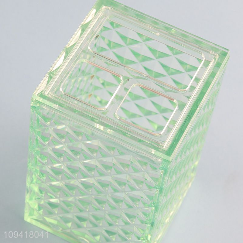 5 Pcs Green Diamond Texture Bathroom Accessory Set