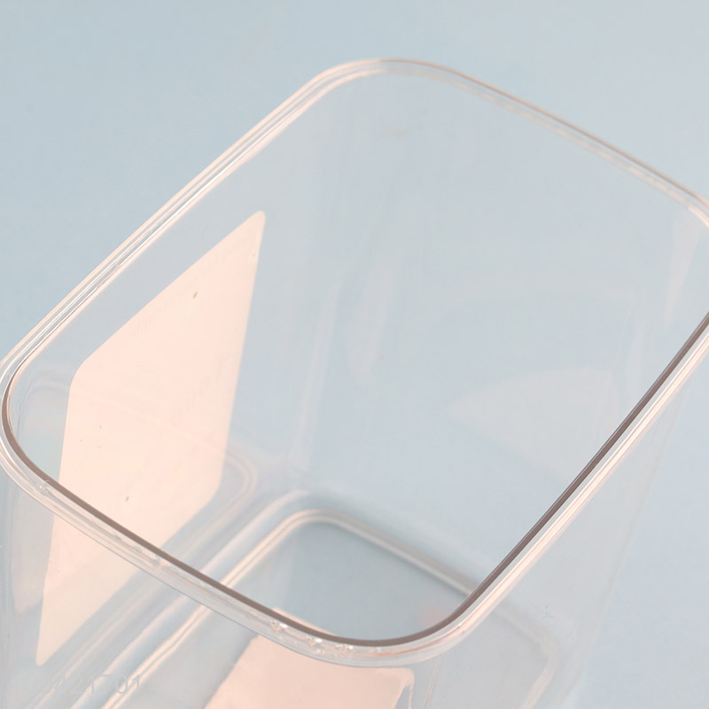 Low price rectangular clear sealed storage jar