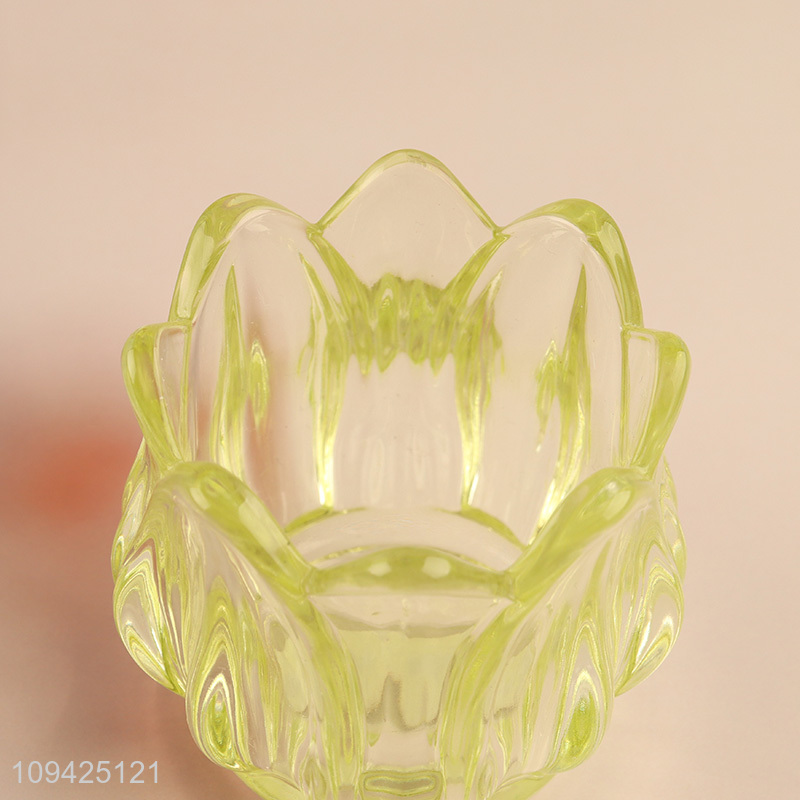 Low price home decor glass candle holder