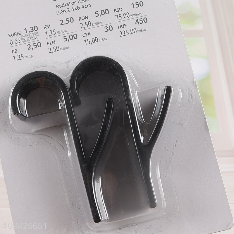 Top products 2pcs black plastic hook set