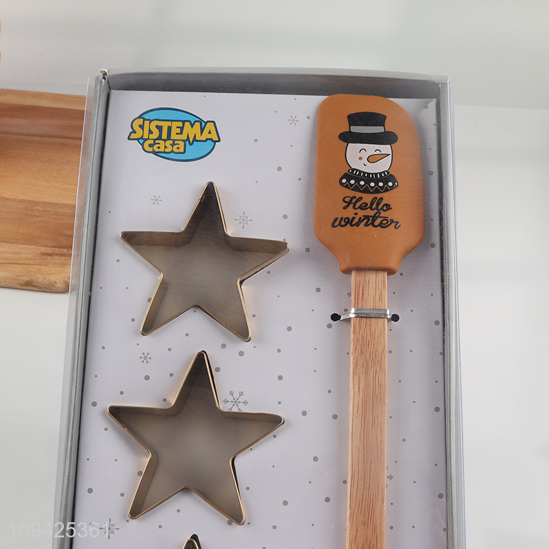 China wholesale 4pcs bakeware set cookies cutter silicone spatula set
