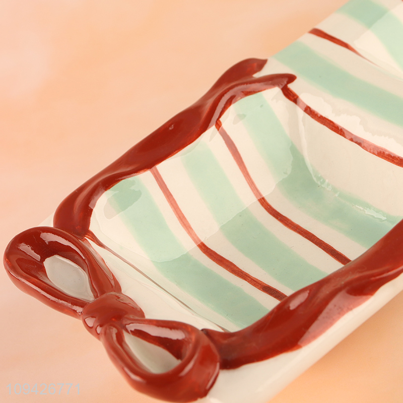 Hot items 3-compartment ceramic divided plate