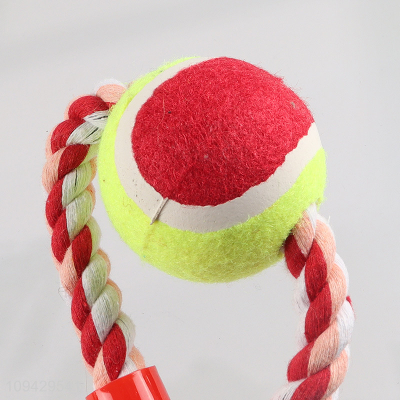 Interactive Dog Rope Toy With Tennis Ball