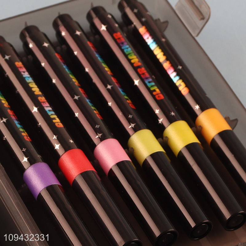 Hot sale shiny glitter marker pen for art crafting
