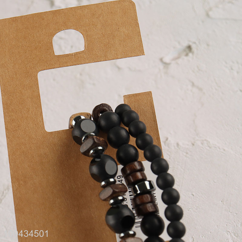 Hot selling fashion beaded braided bracelet set