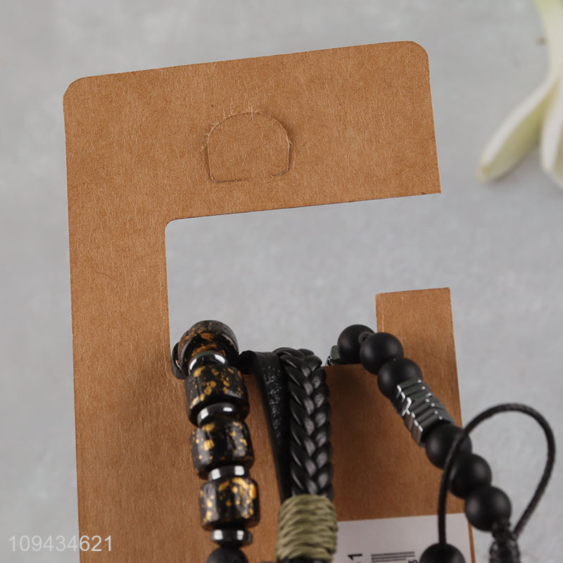 Wholesale fashion beaded braided bracelet set