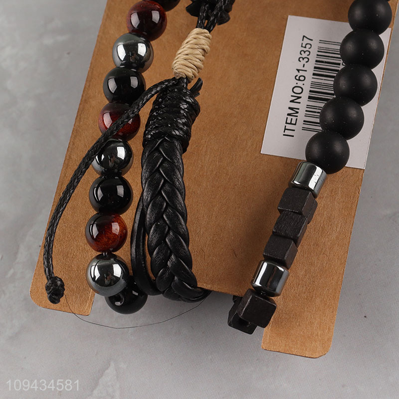 China factory beaded braided bracelet set for fashion jewelry