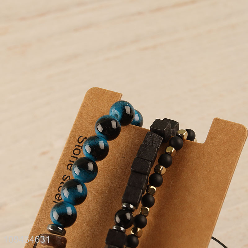 Top selling beaded braided bracelet set for men women