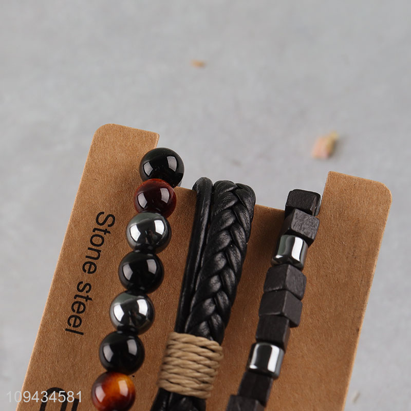 China factory beaded braided bracelet set for fashion jewelry