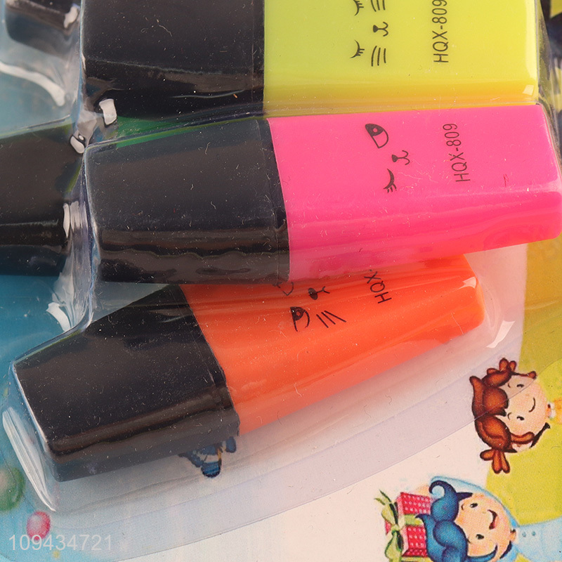 Low price stationery students highlighter pen set