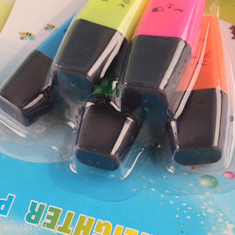 Low price stationery students highlighter pen set