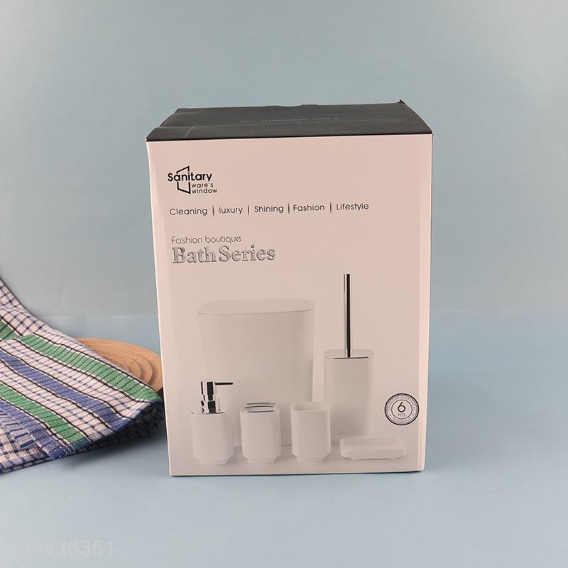 Low price household 6pcs plastic bathroom set
