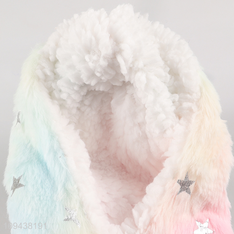Top products non-slip plush winter polyester home slippers
