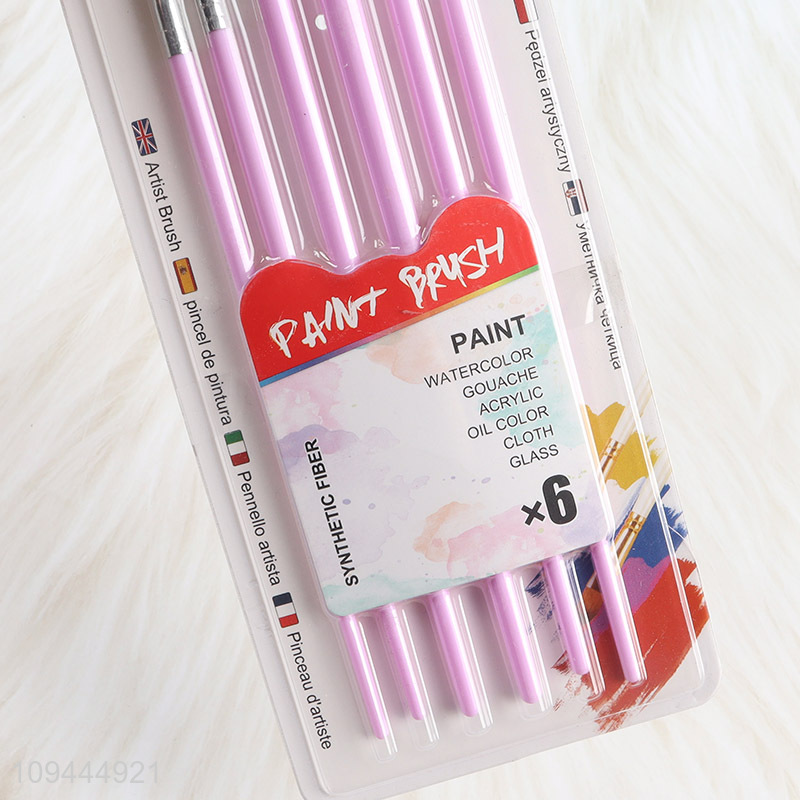 Top sale watercolor 6pcs artist painting brush set