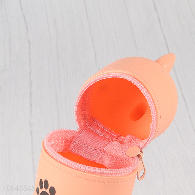 Hot sale cartoon silicone pencil bag for students