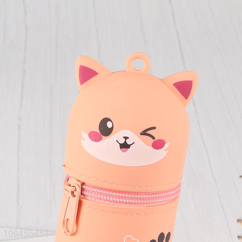 Hot sale cartoon silicone pencil bag for students
