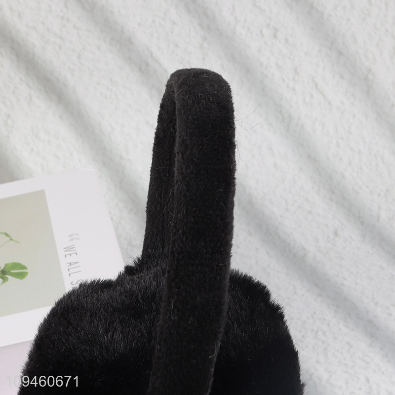 Top sale black plush earmuffs ear warmers